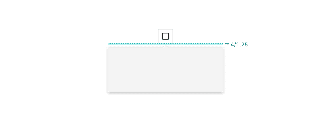 Structure and spacing measurements between a popover container and trigger button.